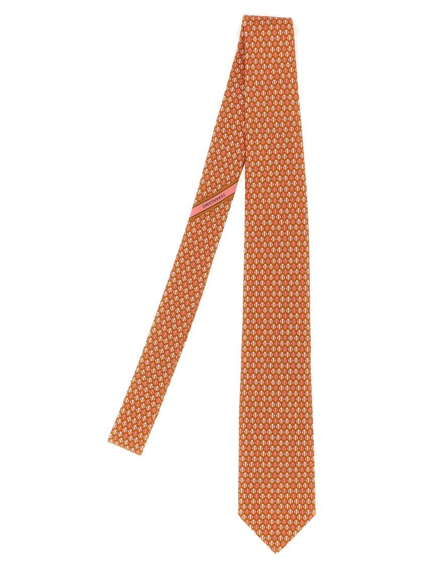 Ferragamo Gancini Polka Dot Print Tie