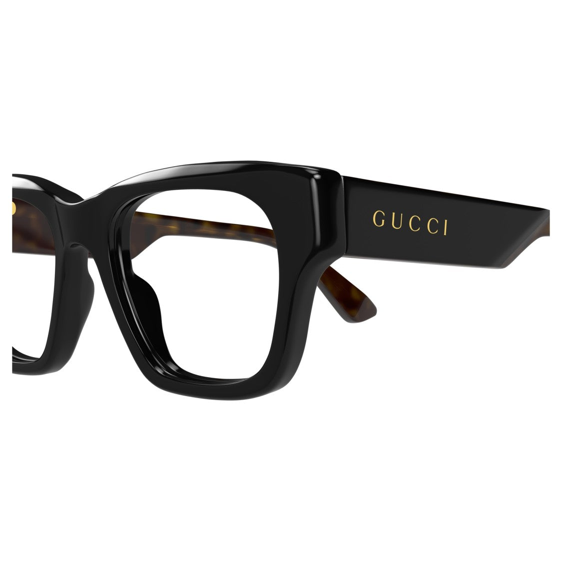 Gucci Gg1669o Bold Rectangular Eyeglasses In Solid Black