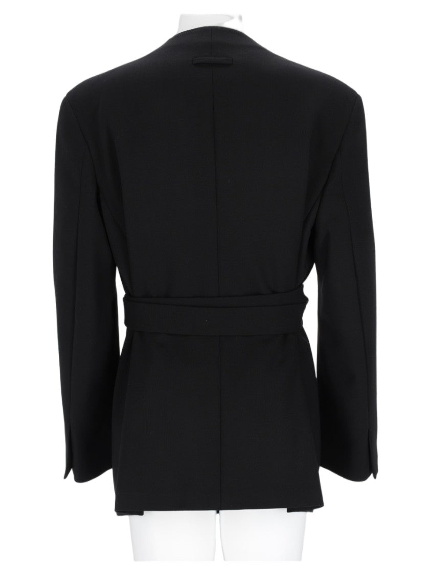 Fear Of God Asymmetrical Collar Black Jacket With Tailored Design