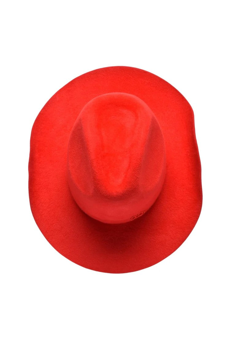 Ruslan Baginskiy Wide-Brimmed Red Hat With Structured Crown