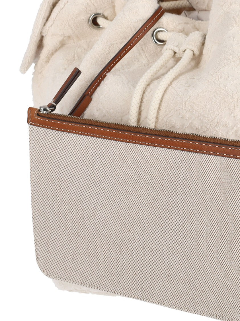 Tory Burch T Monogram Bucket Bag – White