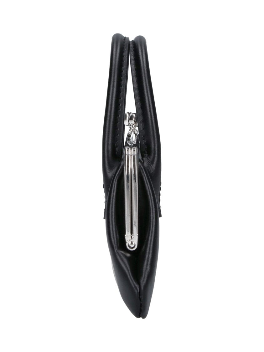 Comme Des Garçons Black Glossy Elongated Silver Accent Wallet