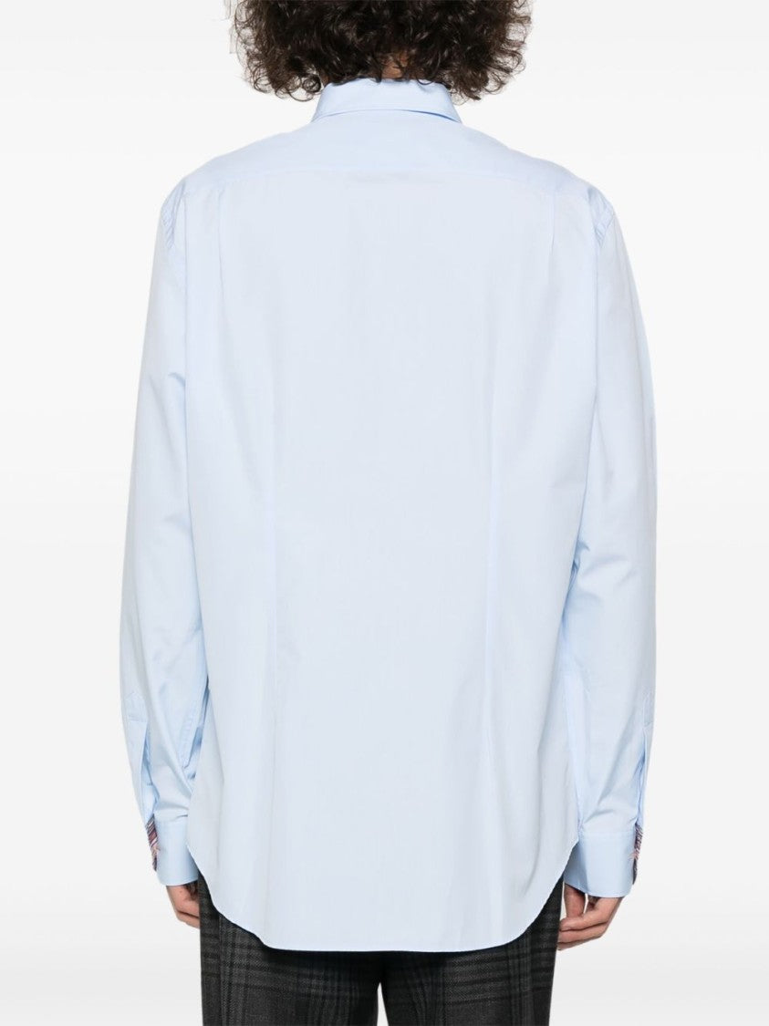 Paul Smith Light Blue Slim Fit Shirt With Artist Stripe Print