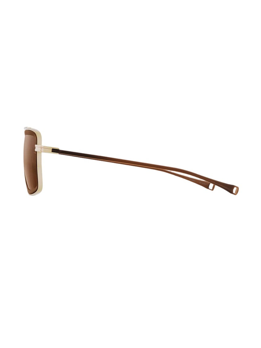 Dita Rectangular Brown-Tinted Sunglasses