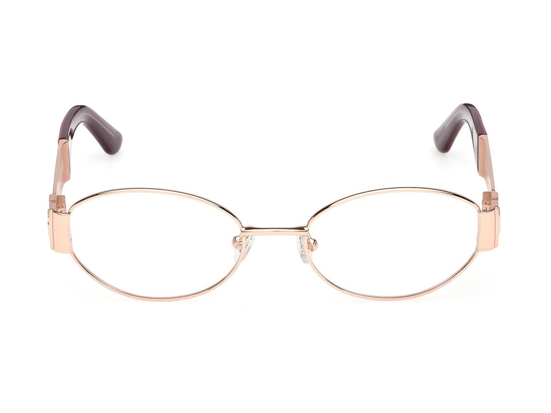 Guess Burgundy Gu50314 Round Metal Eyeglasses