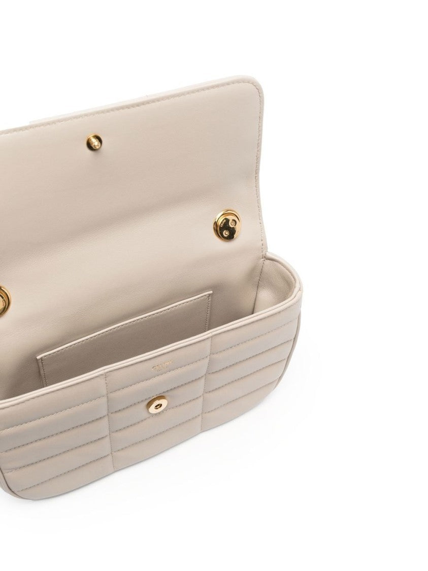 Céline Quilted Logo-Plaque Shoulder Bag