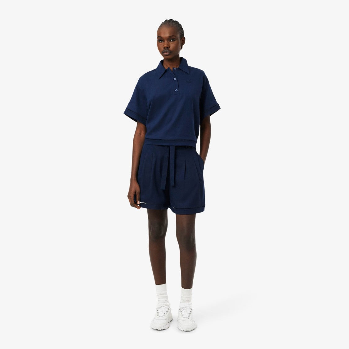 Lacoste Tailored High-Waist Shorts With Self-Tie Belt