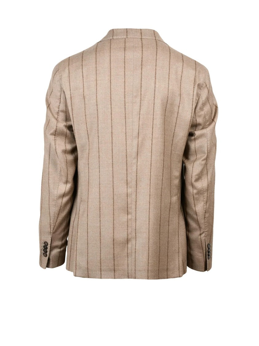 L.B.M. 1911 Rounded Mid-Season Jacket In Soft Brown Virgin Wool Blend