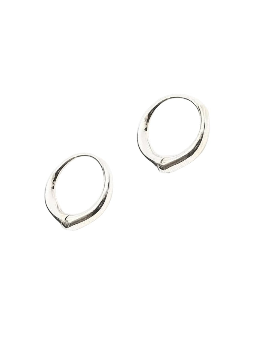 Sophie Buhai Minimalist Sterling Silver Hoop Earrings With Organic Shape