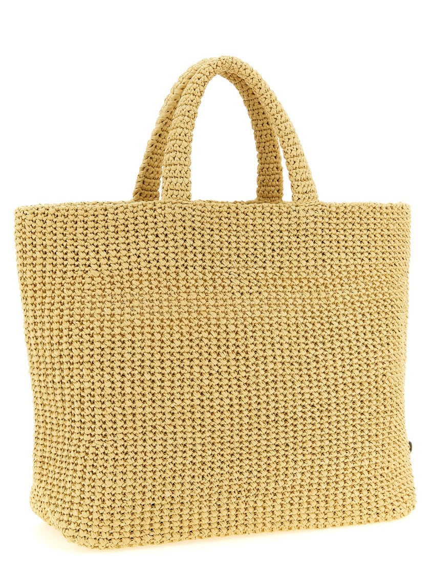 Prada Crochet Raffia Shopping Bag
