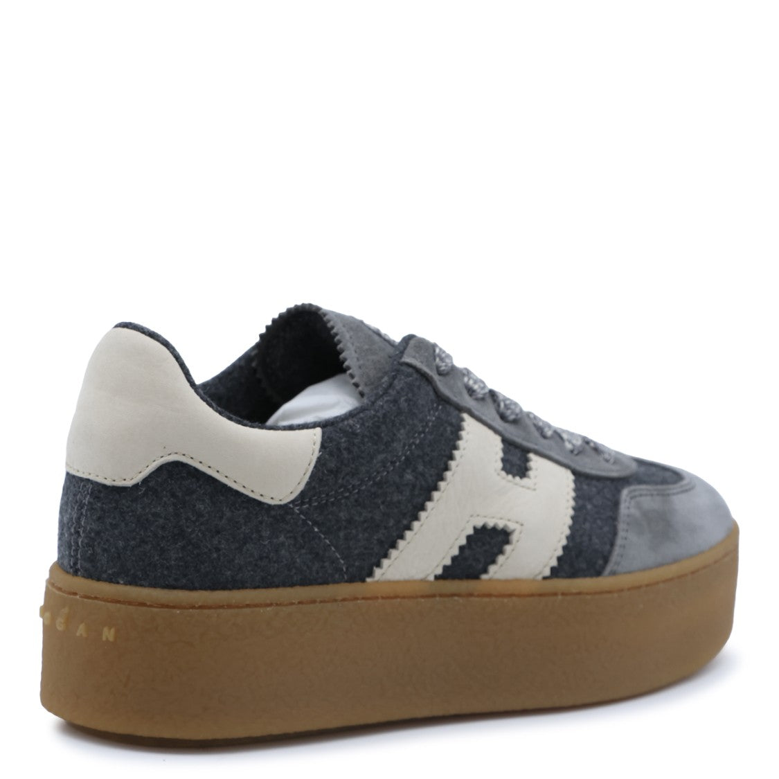 Hogan Round Toe Platform Sneakers With Prominent H Logo