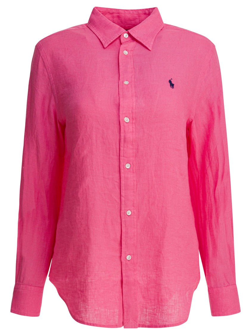 Polo Ralph Lauren Classic-Fit Linen Shirt In Fuchsia