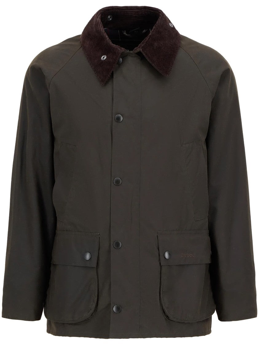 Barbour Waxed Cotton Bedale Jacket With Corduroy Collar