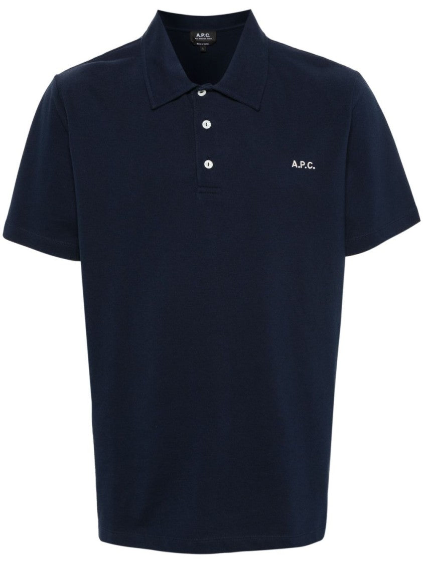 A.P.C. Embroidered Logo Cotton Polo Shirt With Classic Collar And Short Sleeves