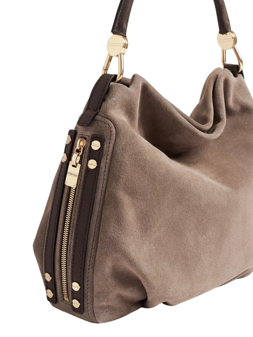 Borbonese Borsa Hobo S Small Soft Split Suede Hobo Bag