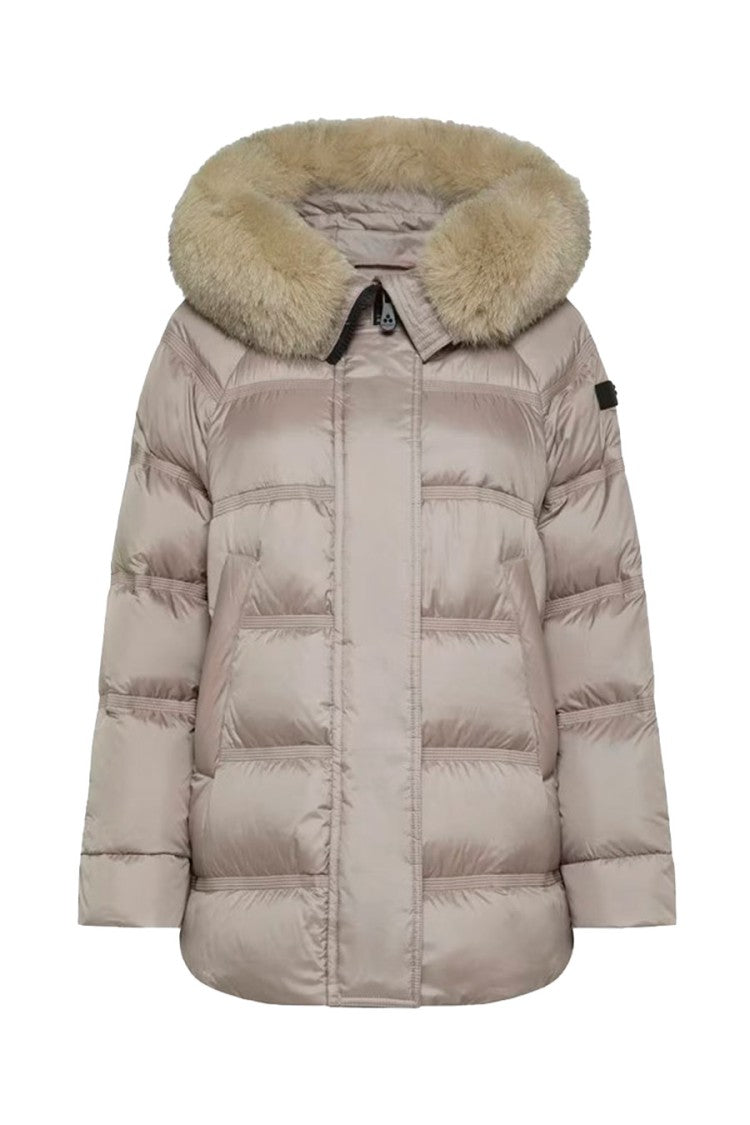 Peuterey Taupe Hooded Quilted Polyester Puffer Jacket