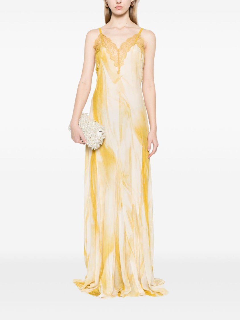 Elisabetta Franchi Citron Pale Yellow Maxi Dress