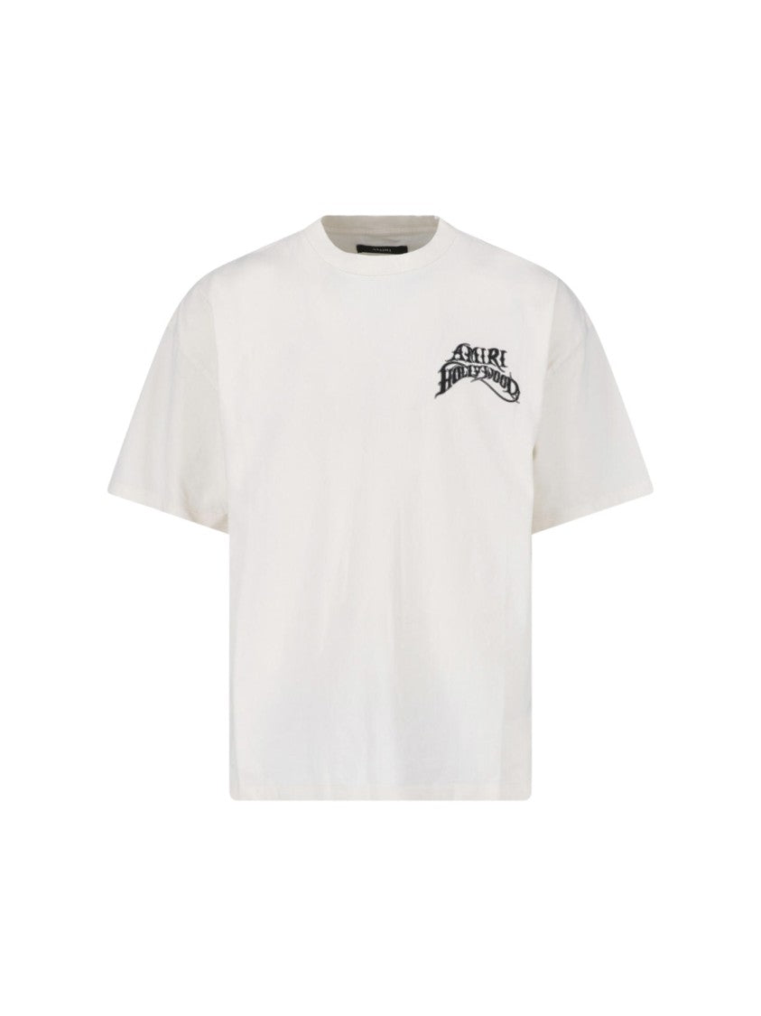 Amiri Boxy-Fit Off-White T-Shirt With Graphic Logos
