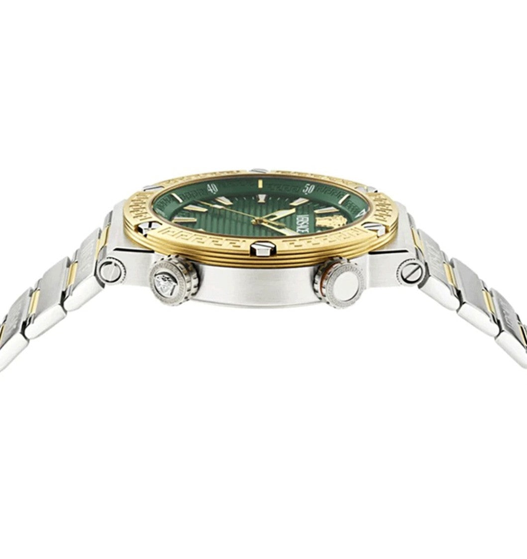 Versace Greca Logo Diver 43Mm Men's Green Dial Quartz Watch