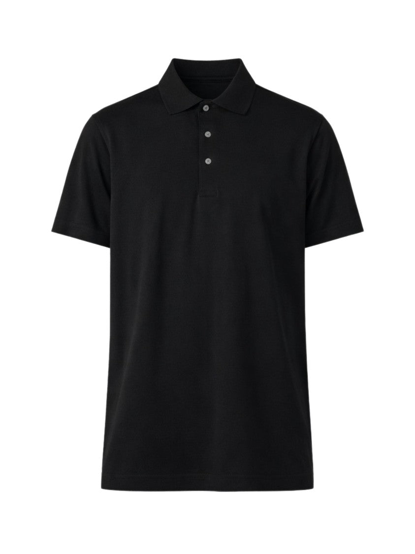 Lardini Black Cotton Minimalist Polo Shirt