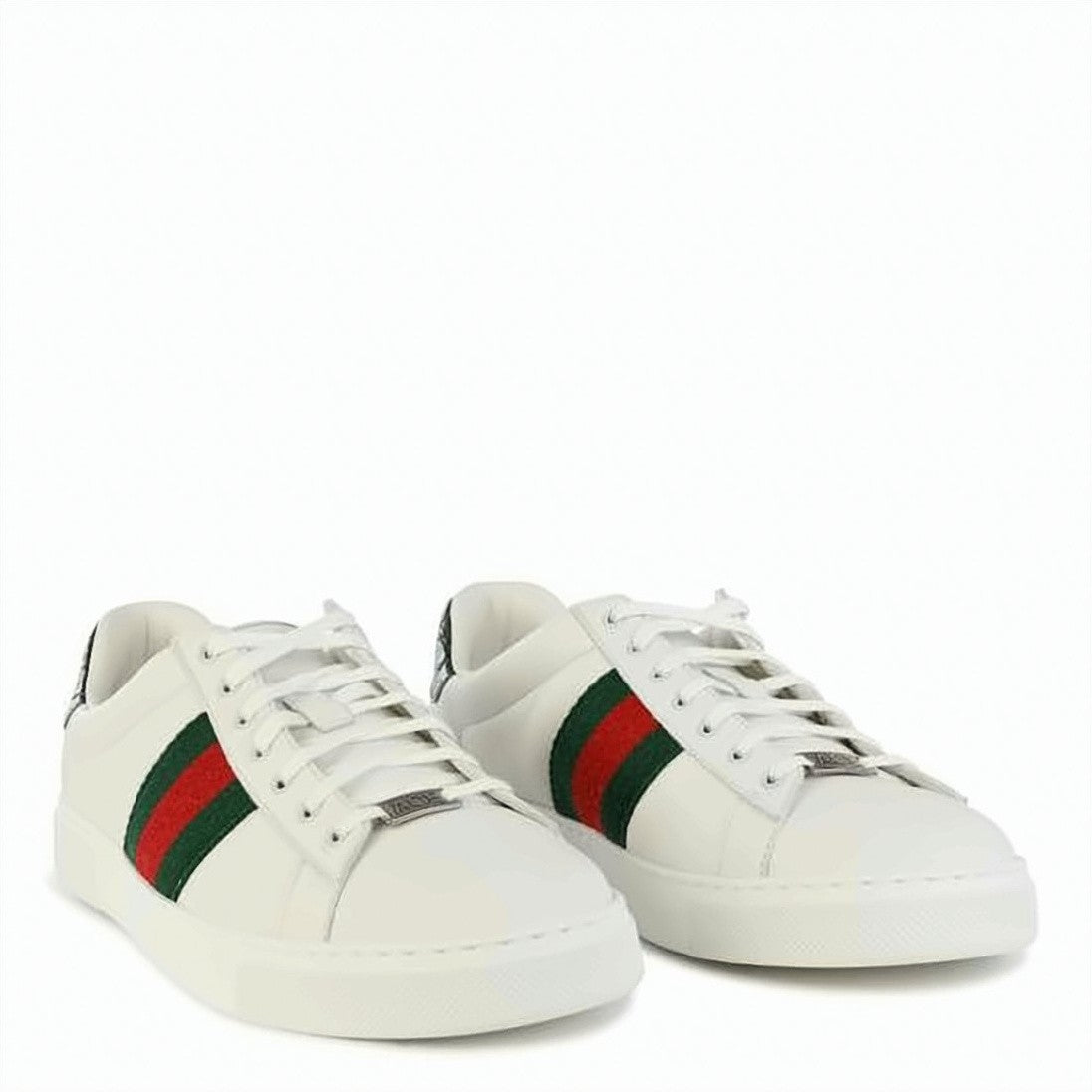 Gucci Low-Top Calf Leather Sneakers With Iconic Web Stripe