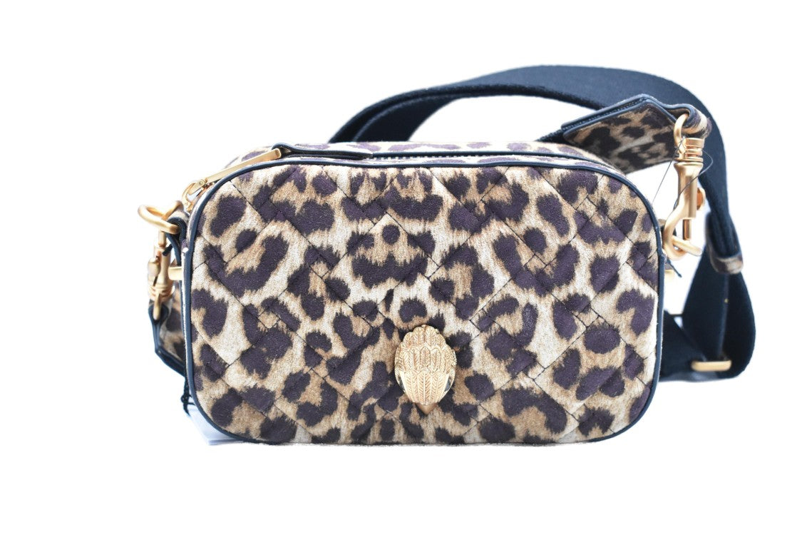 Kurt Geiger Quilted Brown Handbag With Leopard Print Accents
