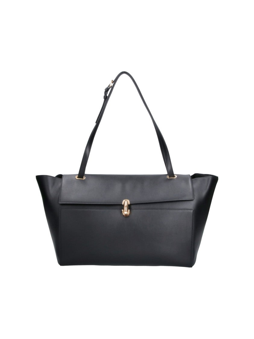 Savette Black Symmetry Trapeze Leather Shoulder Bag