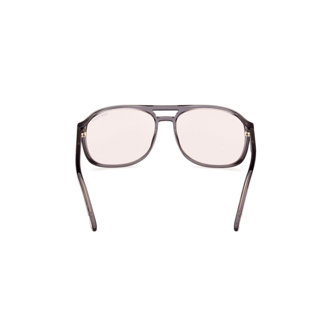 Tom Ford Translucent Grey Acetate Aviator Sunglasses With Metallic Detail