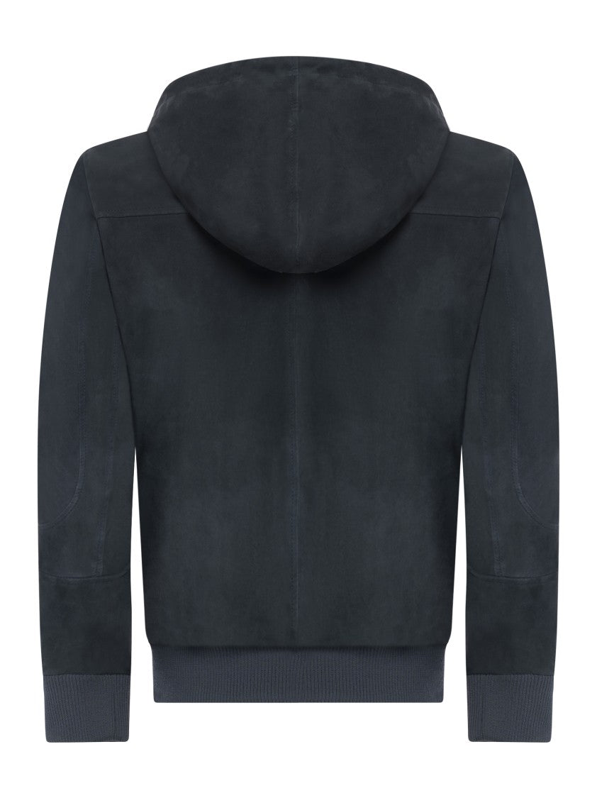 Franzese Collection Water-Repellent Suede Lambskin Hooded Jacket