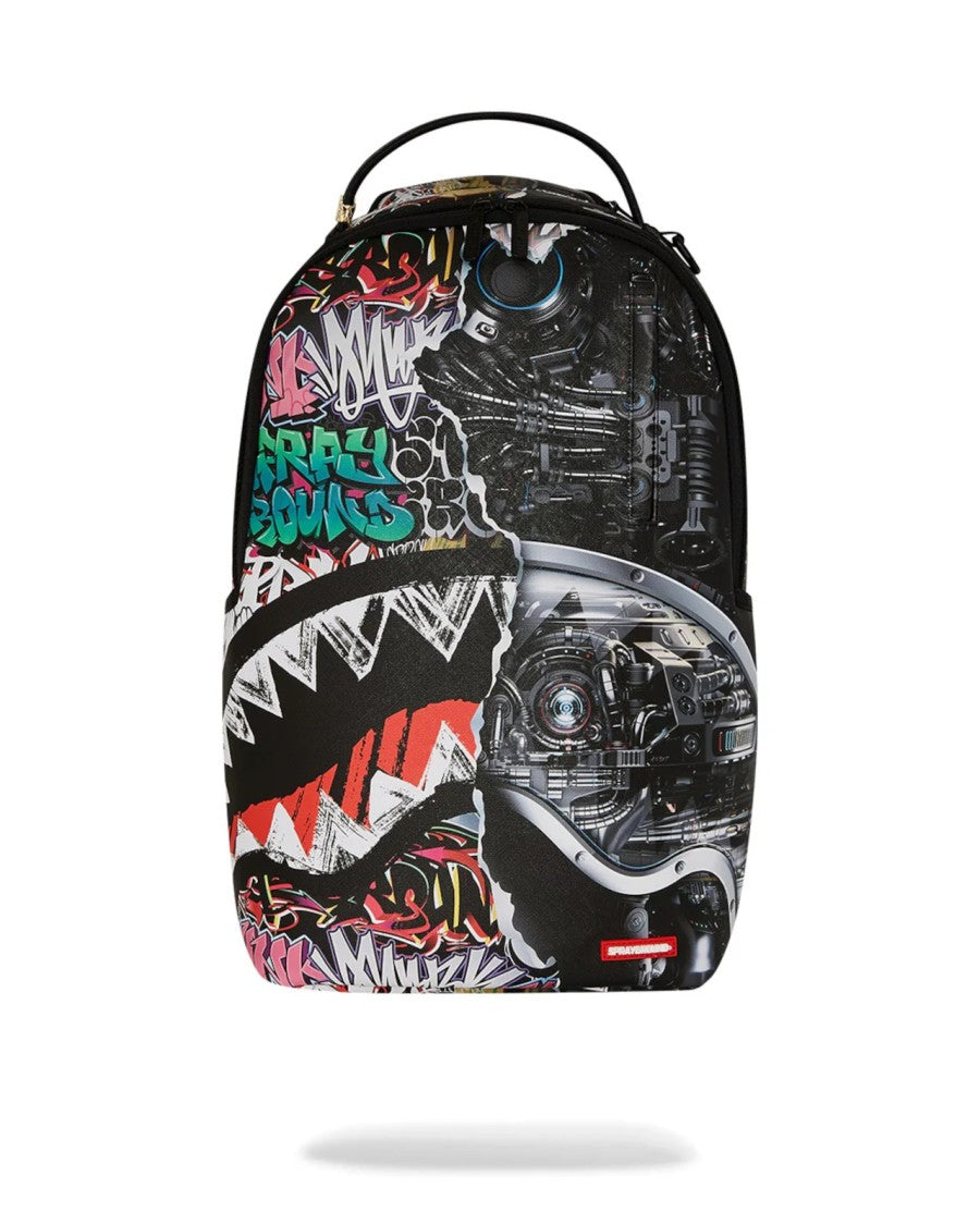 Sprayground Graffiti-Inspired Versatile Black Backpack With Ergonomic Design