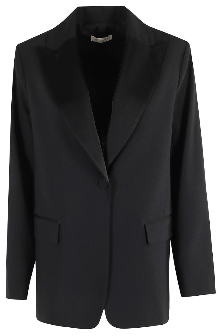 Antonelli Tailored Quadrifoglio Blazer With Satin Lapel