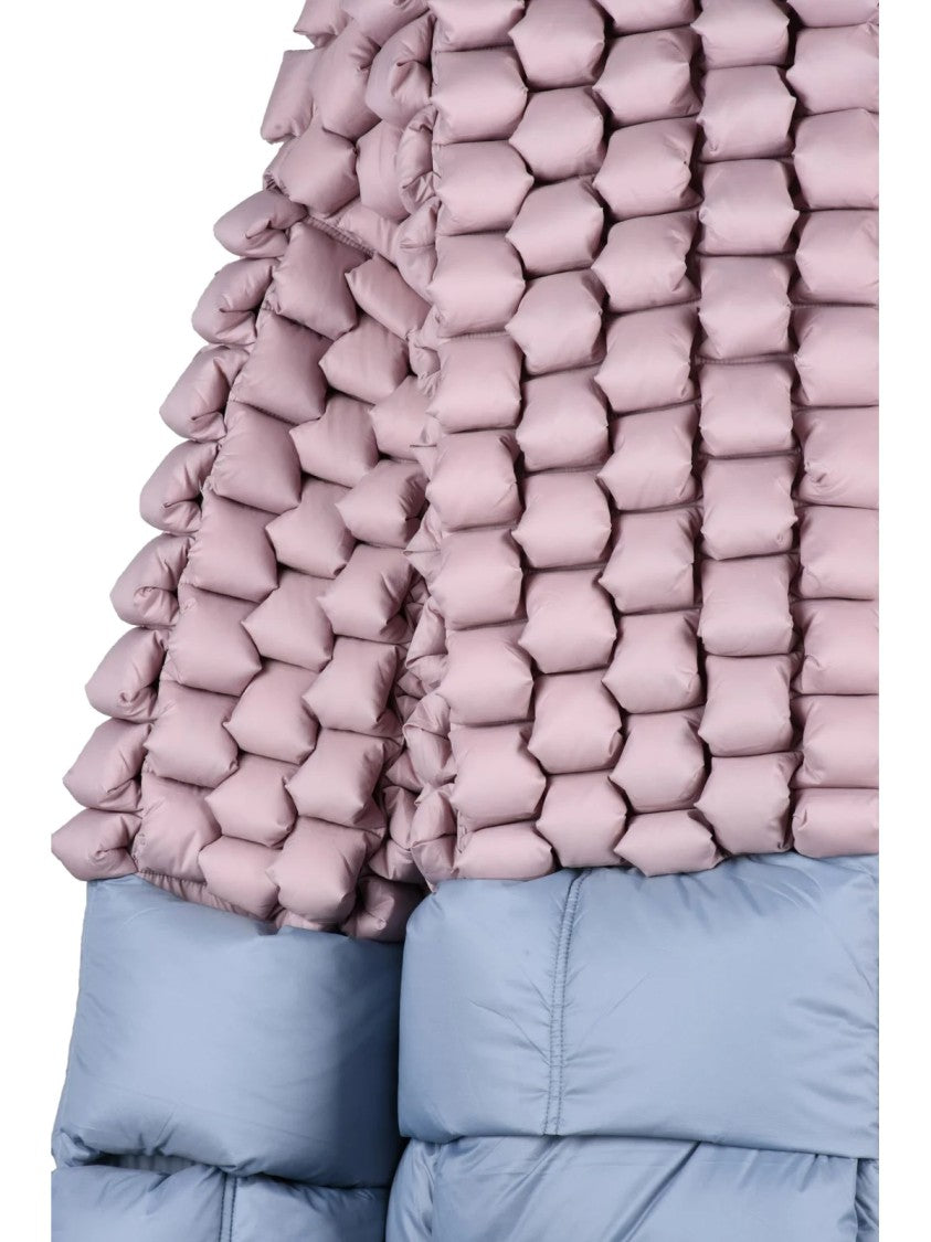 Raxxy Woven Down Jacket With Unique Texture And High Collar