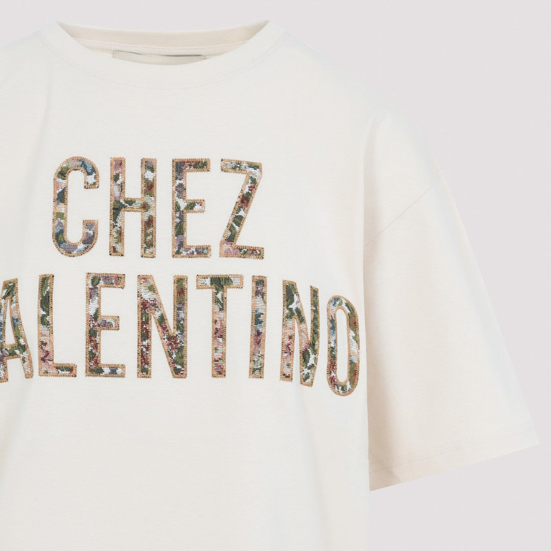 Valentino Short-Sleeved Relaxed Fit T-Shirt With Floral Lettering