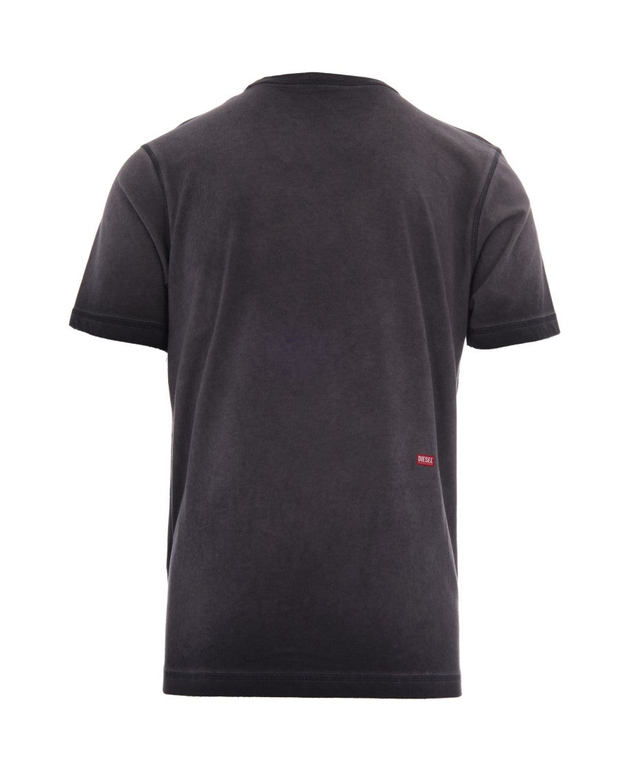 Diesel Grey Rawjust Cotton-Blend T-Shirt