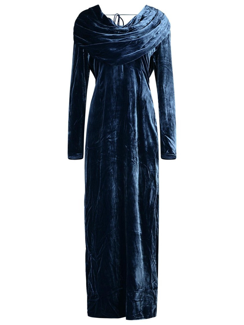 Rotate Carlota' Dress In Blue Silk Blend