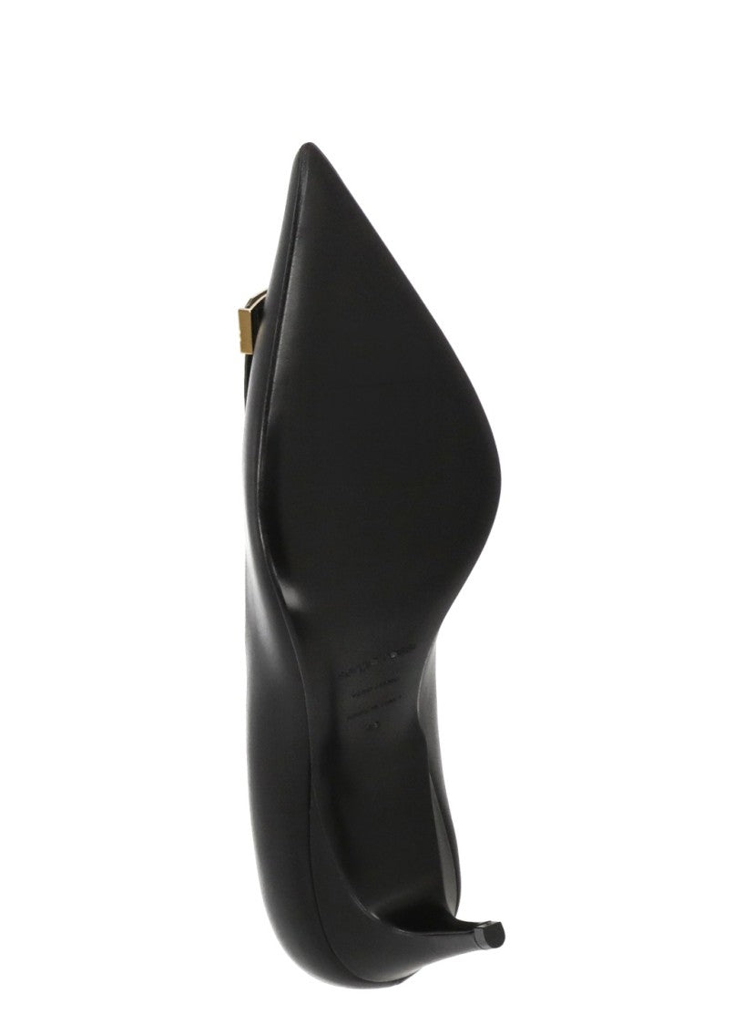 Sergio Rossi Black Arrowhead Decorative Plaque Pumps