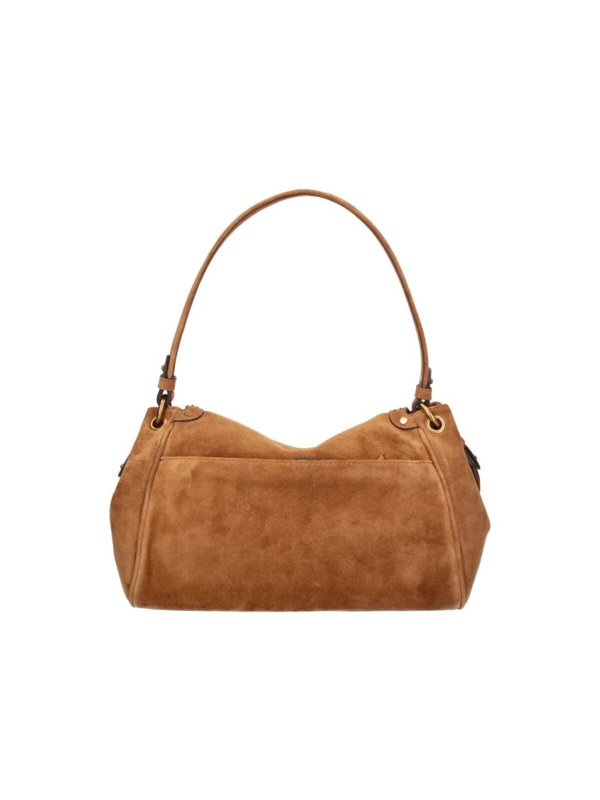 Isabel Marant Brown Chany Studded Suede Shoulder Bag
