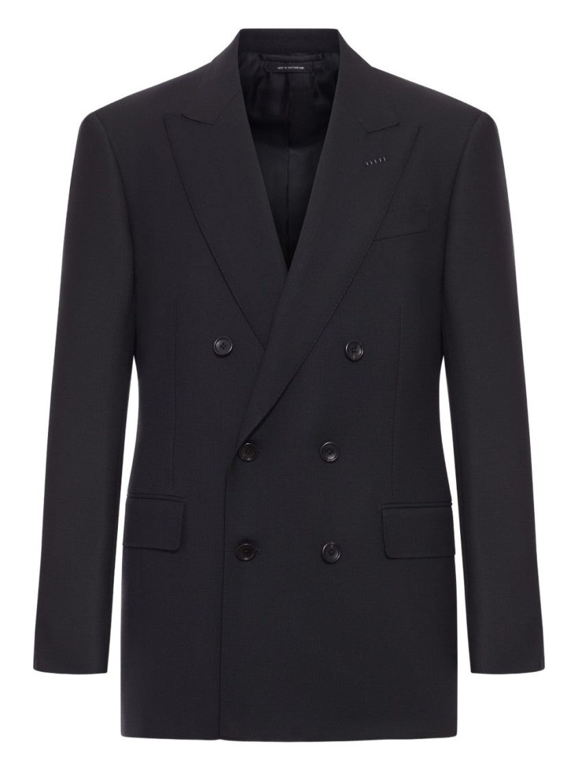 Tom Ford Double-Breasted Wool Blazer With Peak Lapel
