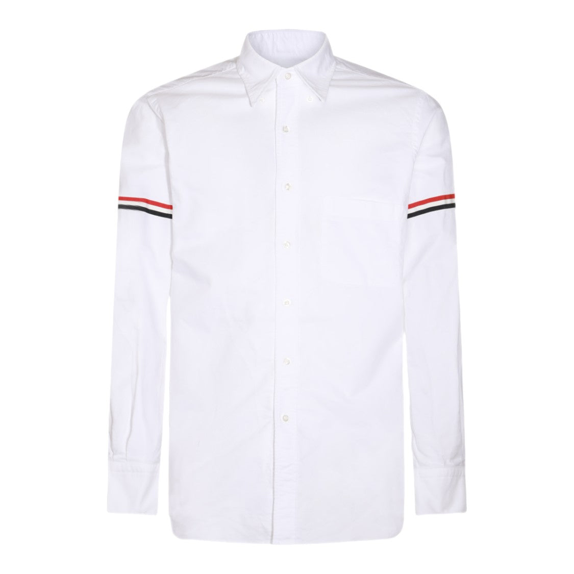 Thom Browne Long-Sleeve Button-Up Shirt With Striped Accents