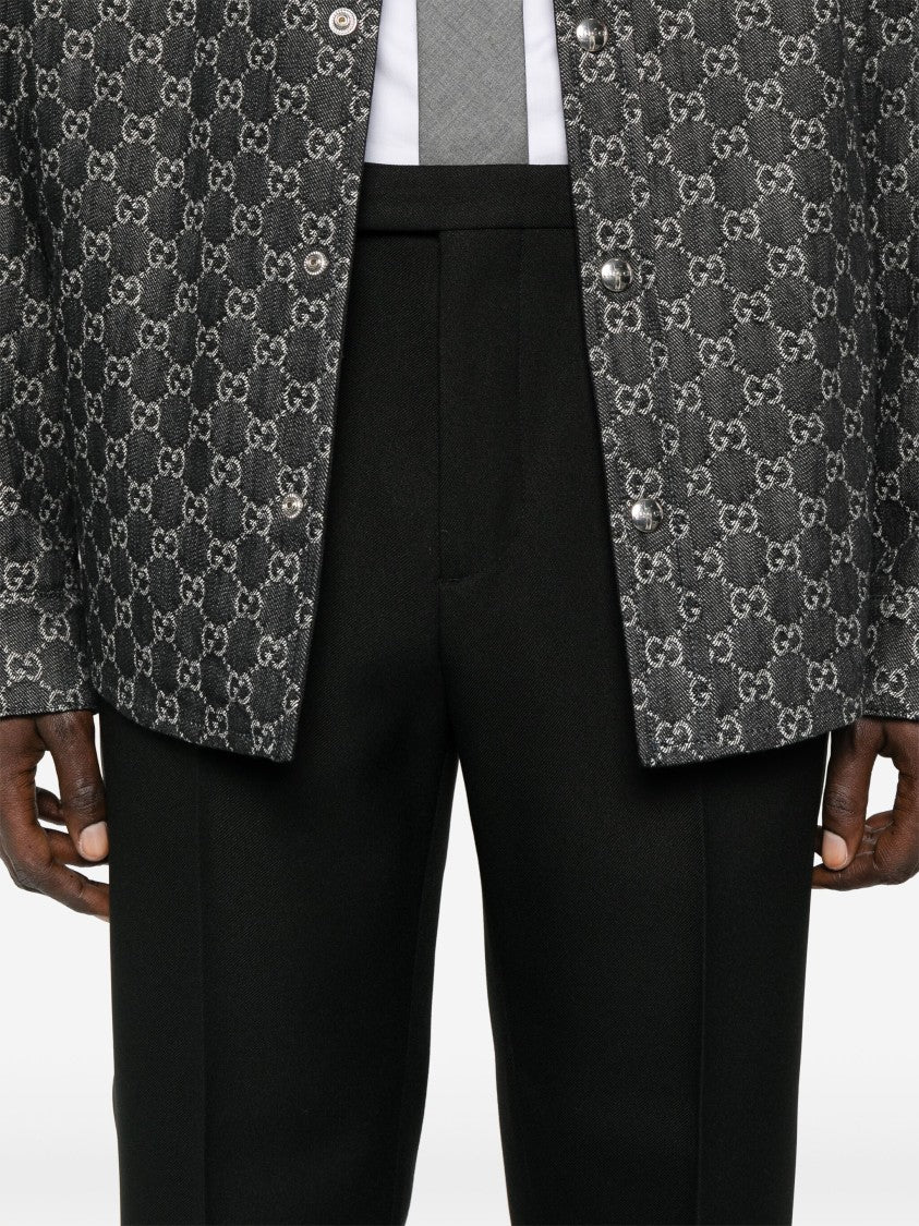 Gucci Black Fluid Straight-Leg Tailored Pants