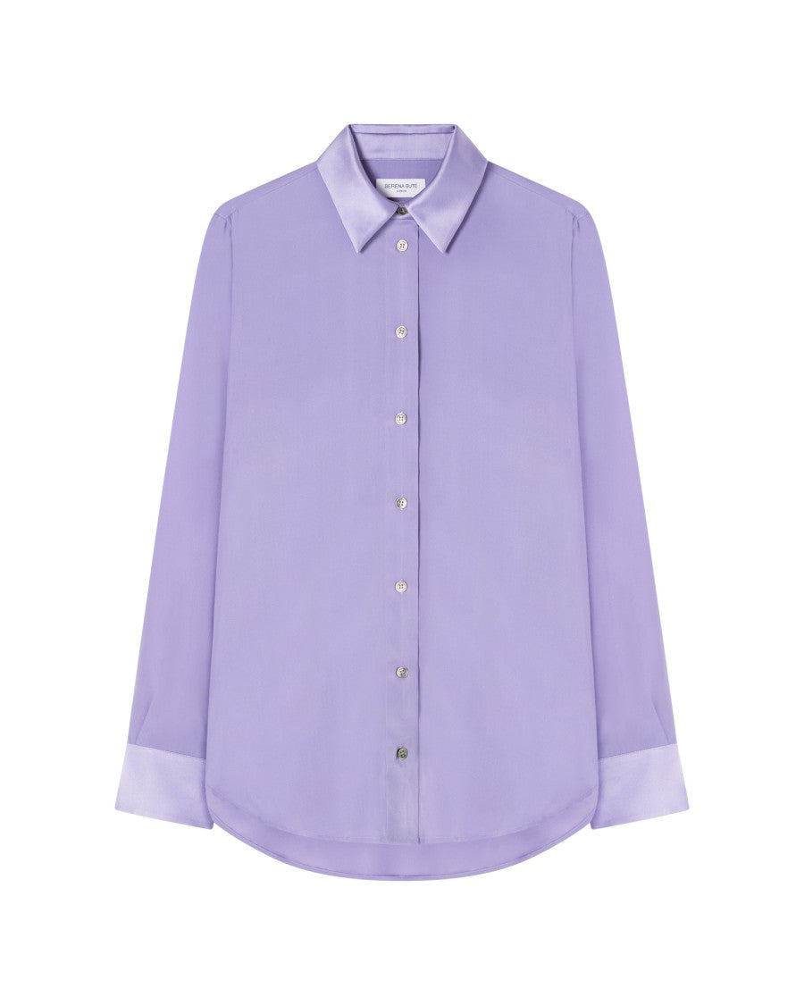 Serena Bute Silk Classic Shirt - Lilac