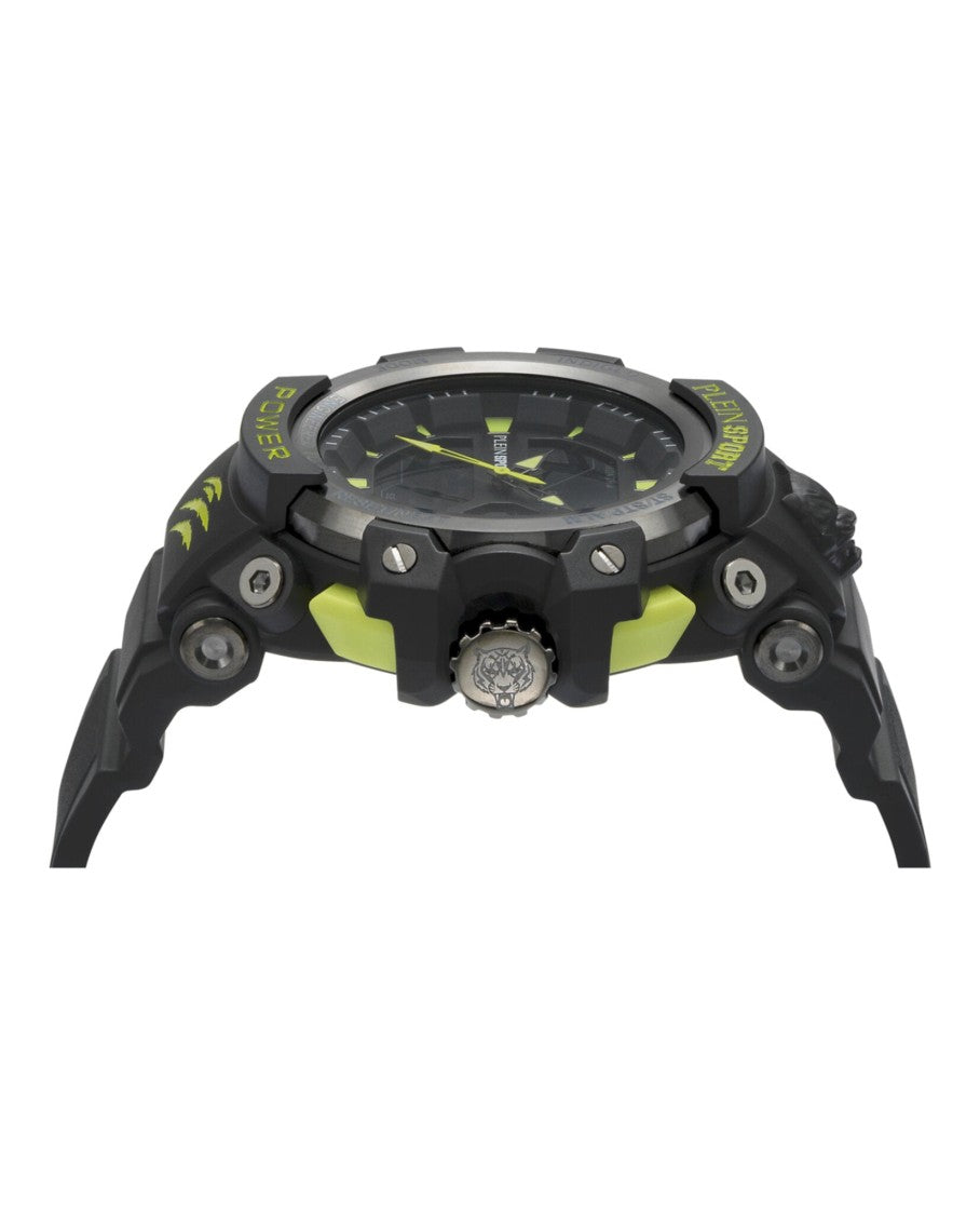 Plein Sport Robust 50Mm Digital Watch With Black Silicone Strap
