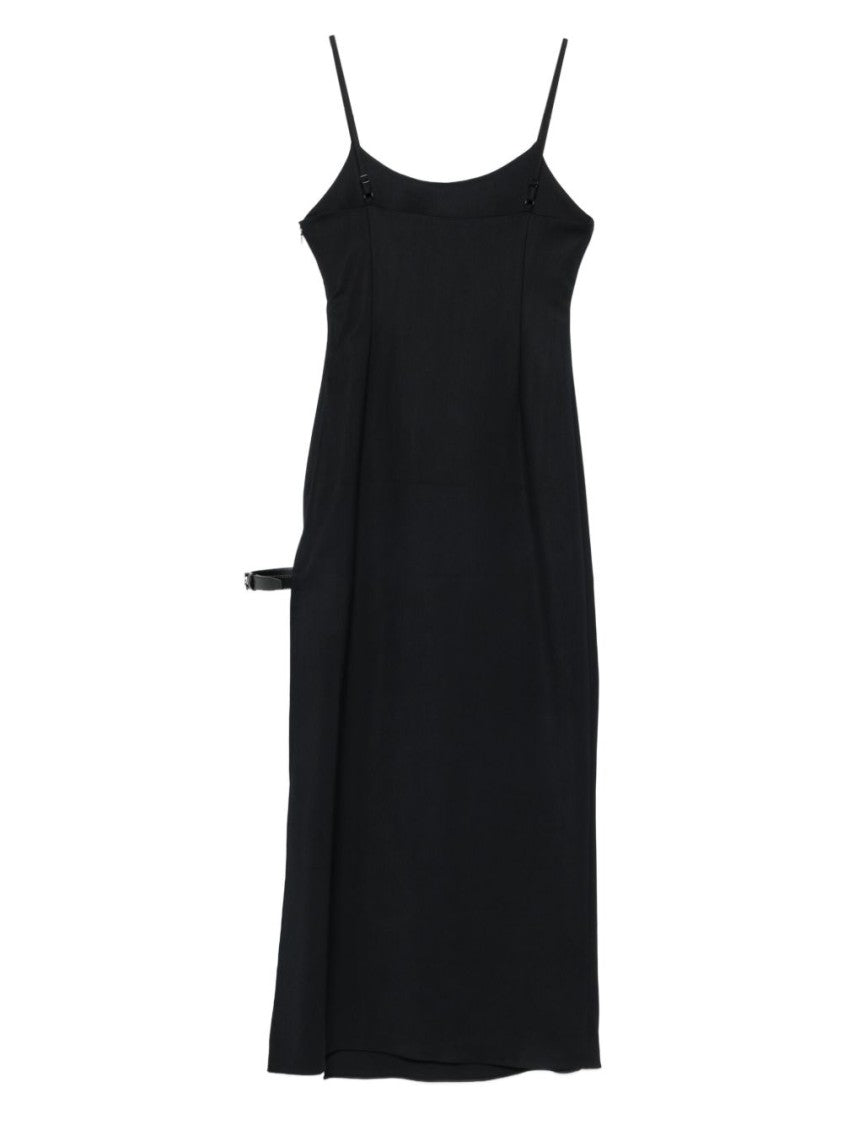 Coperni Black Midi Dress With Spaghetti Straps
