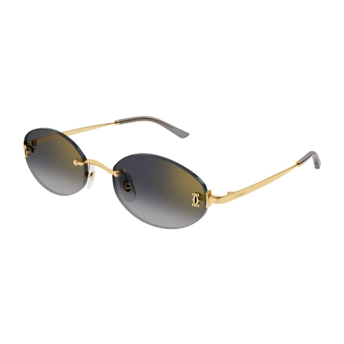 Cartier Gold C De Cartier Ct0592s Gradient Rimless Oval Sunglasses