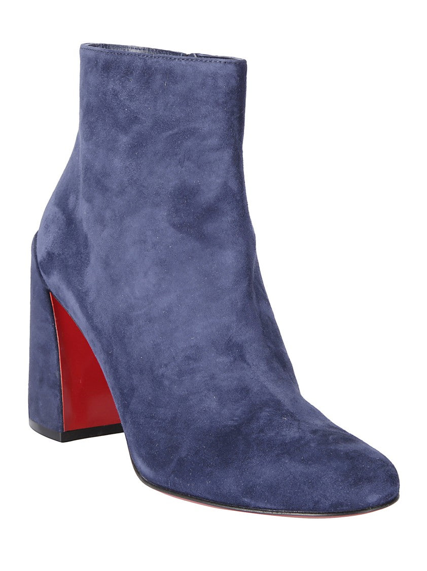 Christian Louboutin Suede Ankle Boots With Almond Toe