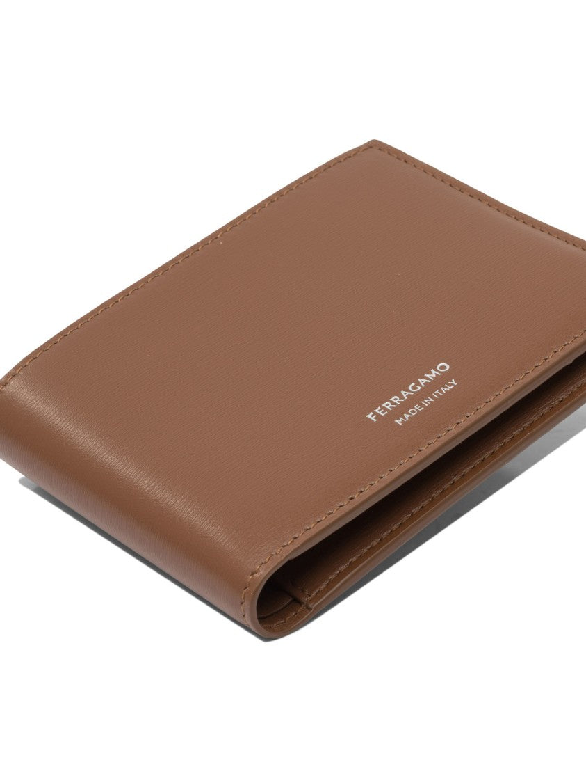 Ferragamo Calf Leather Wallet With Refined Stitching