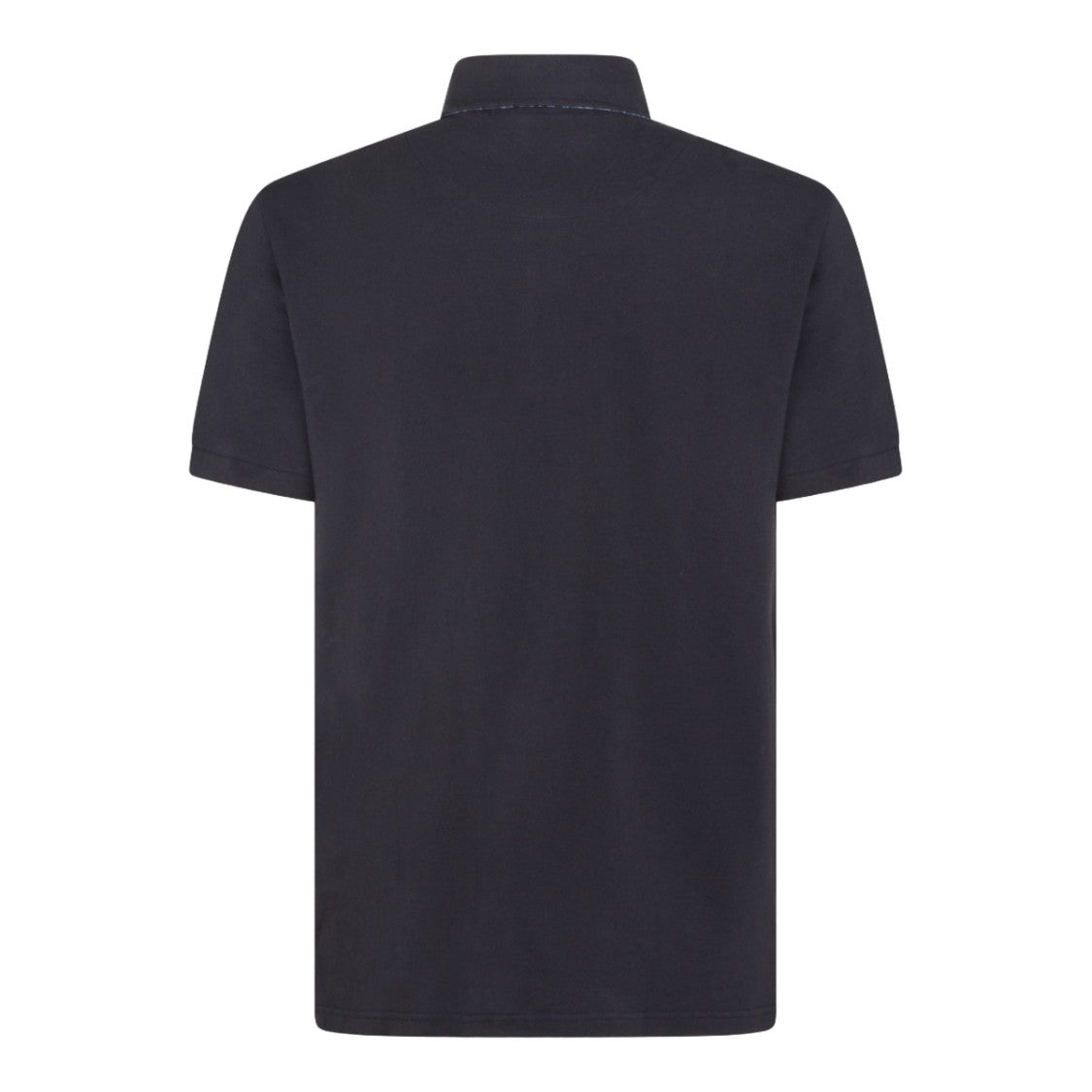 Etro Textured Black Polo Shirt With Traditional Collar