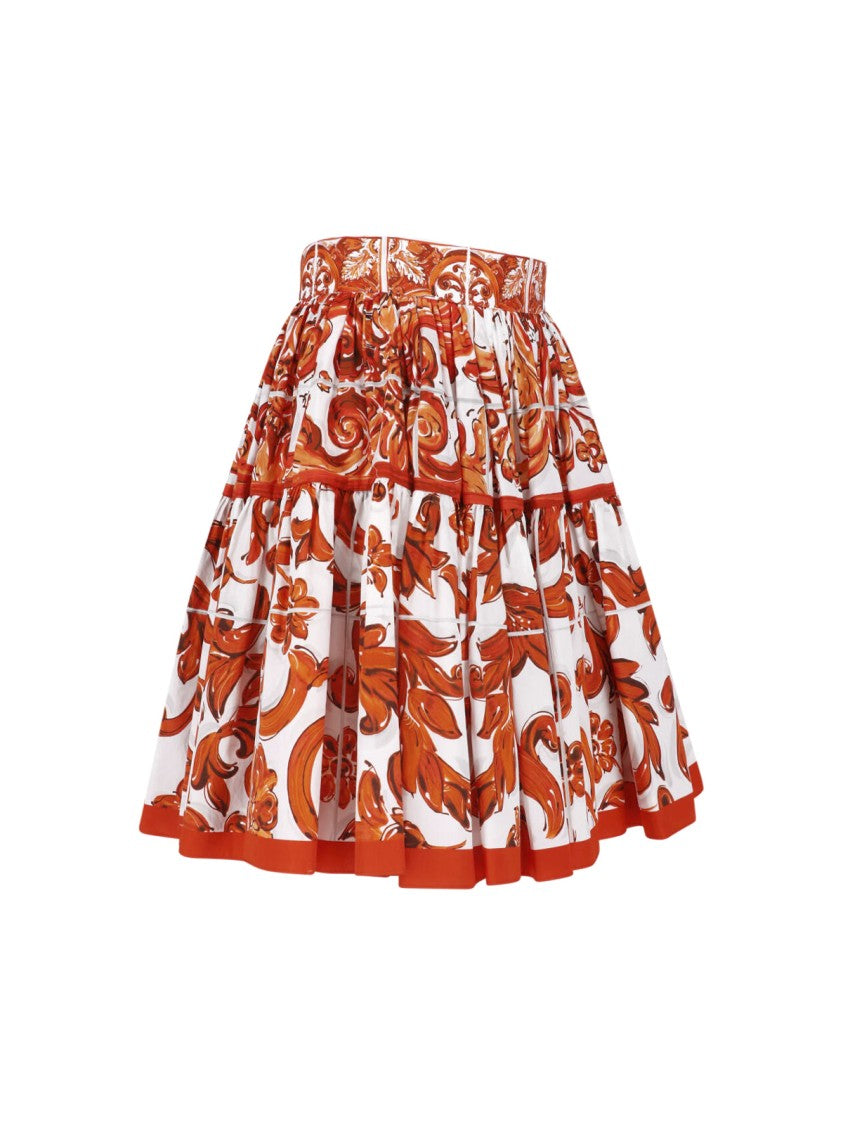 Dolce & Gabbana Multicolor Majolica Printed Mini Skirt