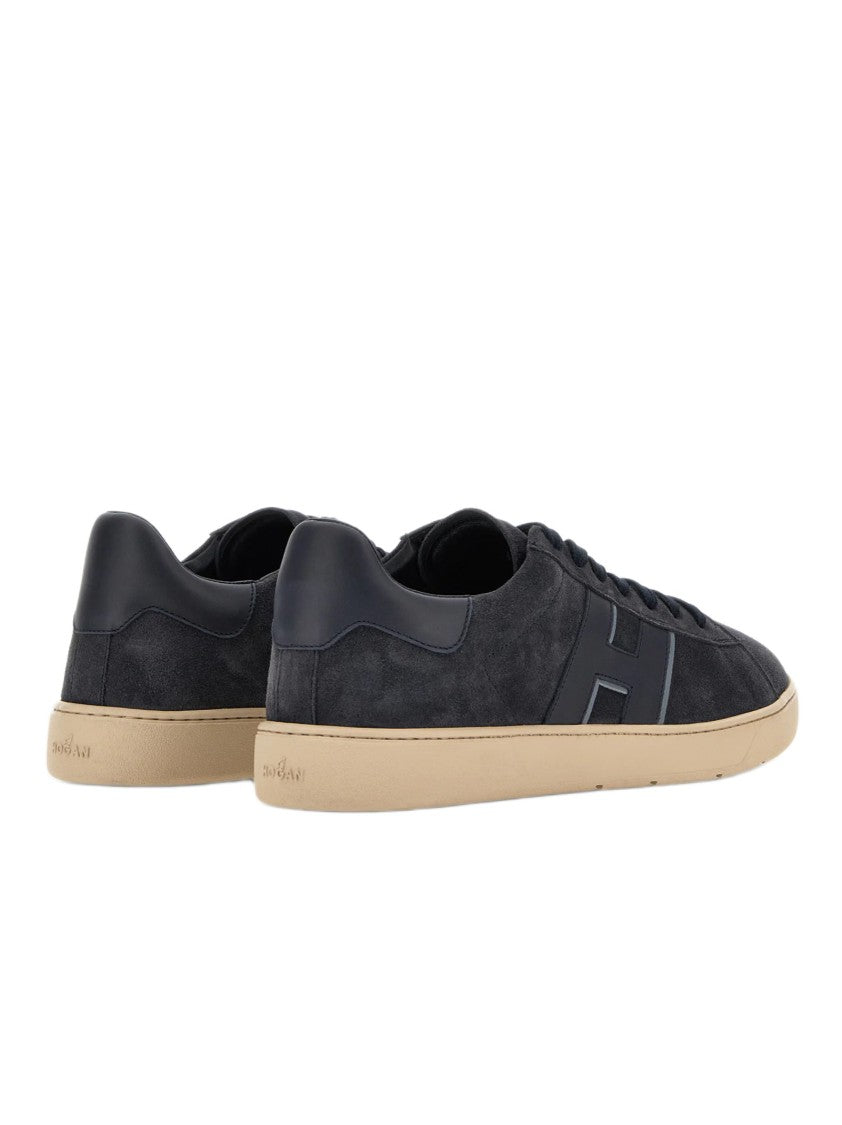 Hogan Low-Top Suede Sneakers With Smooth Leather Accents