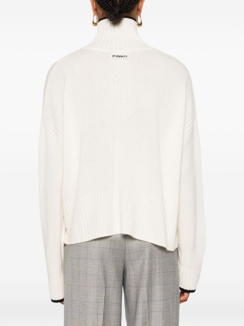 Pinko Loose-Fitting White Sweater